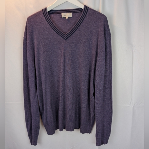Newman Marcus Cashmere Purple V-Neck Sweater Size XXL In VGUC - Picture 1 of 10